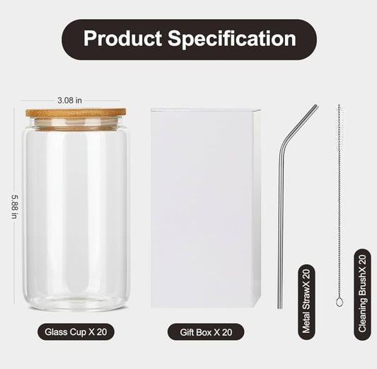 16oz glass soda can cup